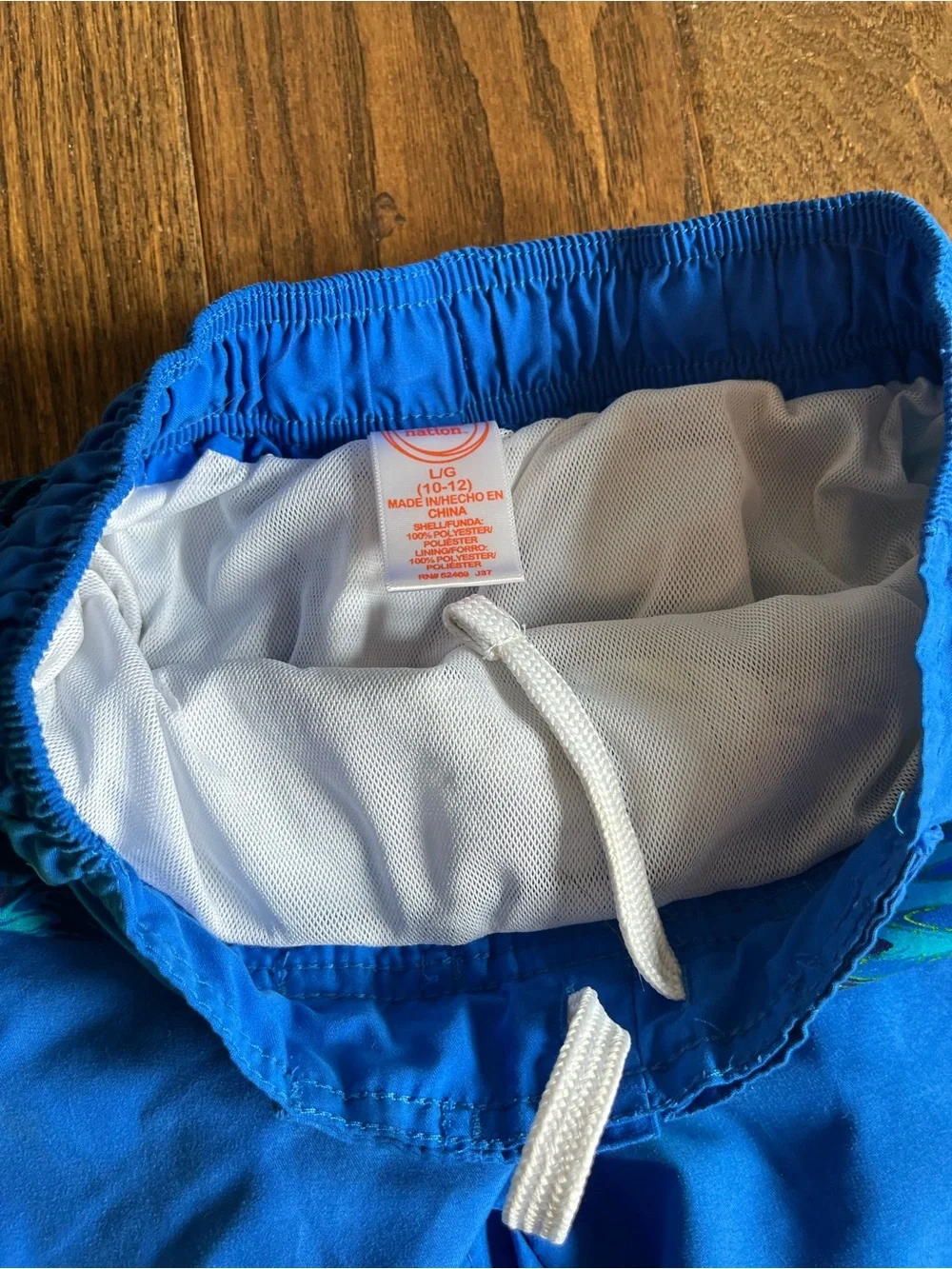 SALE 3/$15 Kids Blue Swim Shorts with Neon Green Accents